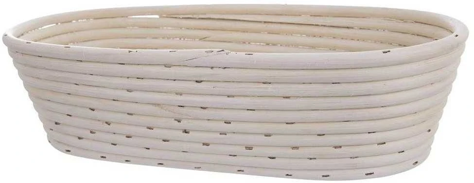 Krepšelis iš rotango duonai kildinti duonos tešlai 1,5kg 32x15x9 cm lapelis