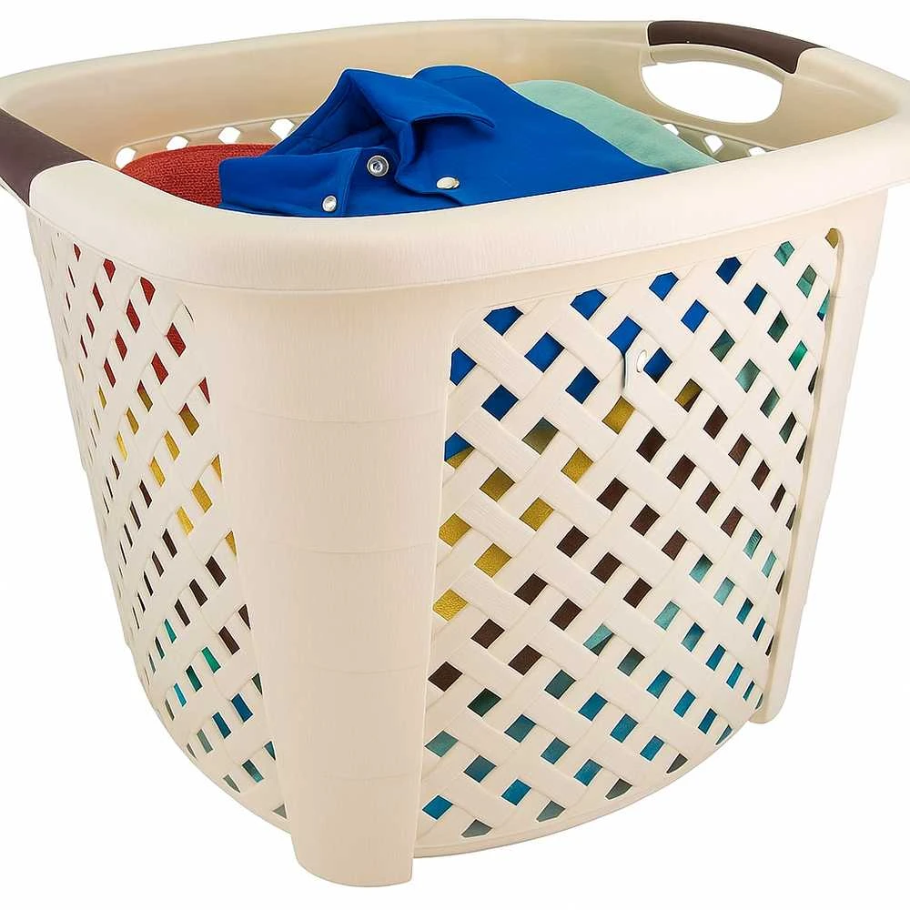 Kvadratinis krepšys RATTAN 34l - smėlio spalvos */ 44x44x33 cm/
