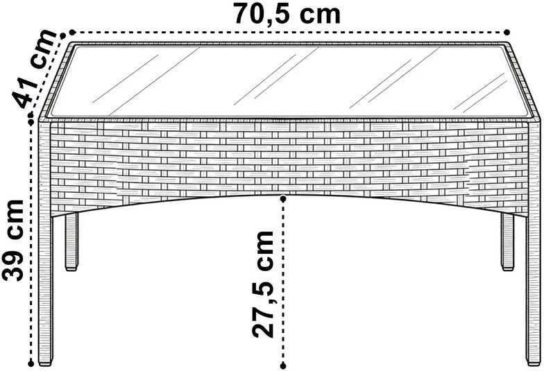 Lauko baldų komplektas CAMELIA sodo baldų komplektas, juodas, su juodomis pagalvėlėmis