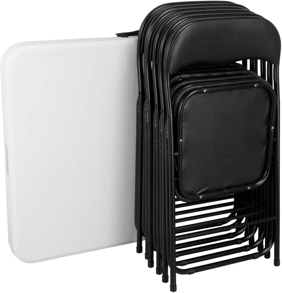 Lauko baldų komplektas Maitinimo komplektas FETA Baltas 180 cm + 6 BASICO kėdės