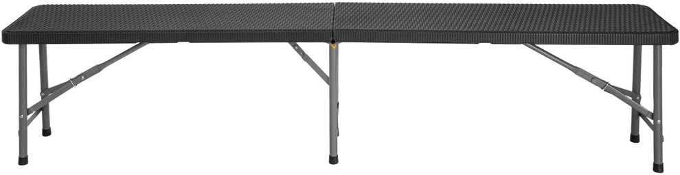 Lauko baldų komplektas Maitinimo komplektas Rotango juodas stalas 180 cm + 2 suolai