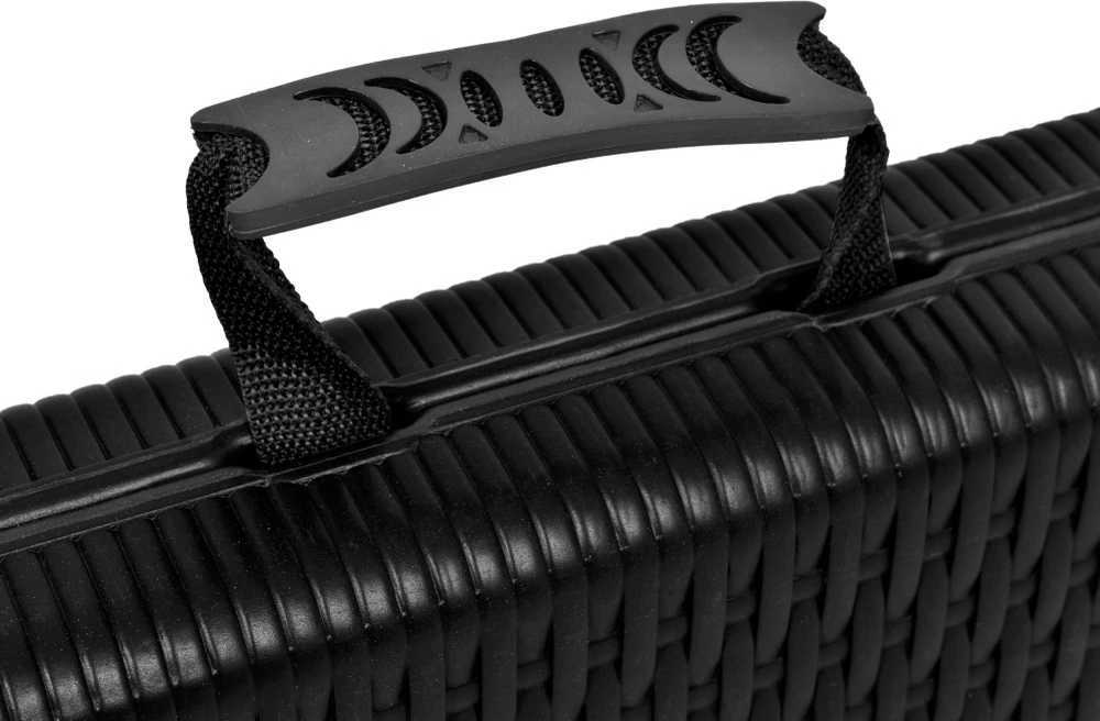 Maitinimo suoliukas sulankstytas į lagaminą 180 cm RATTAN, juodas