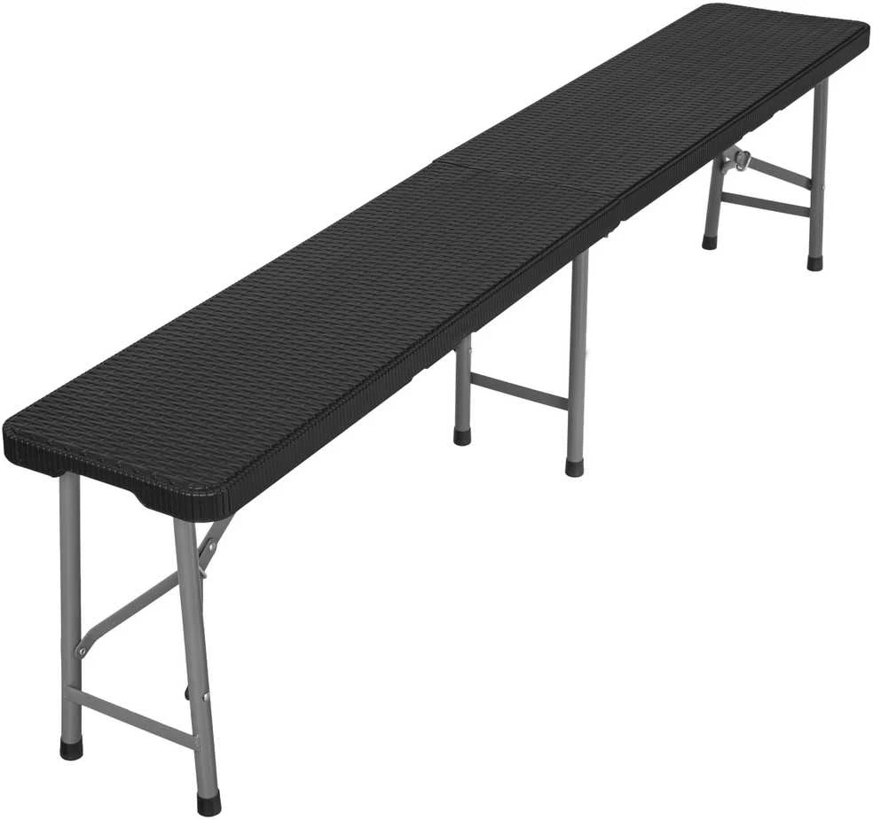 Maitinimo suoliukas sulankstytas į lagaminą 180 cm RATTAN, juodas
