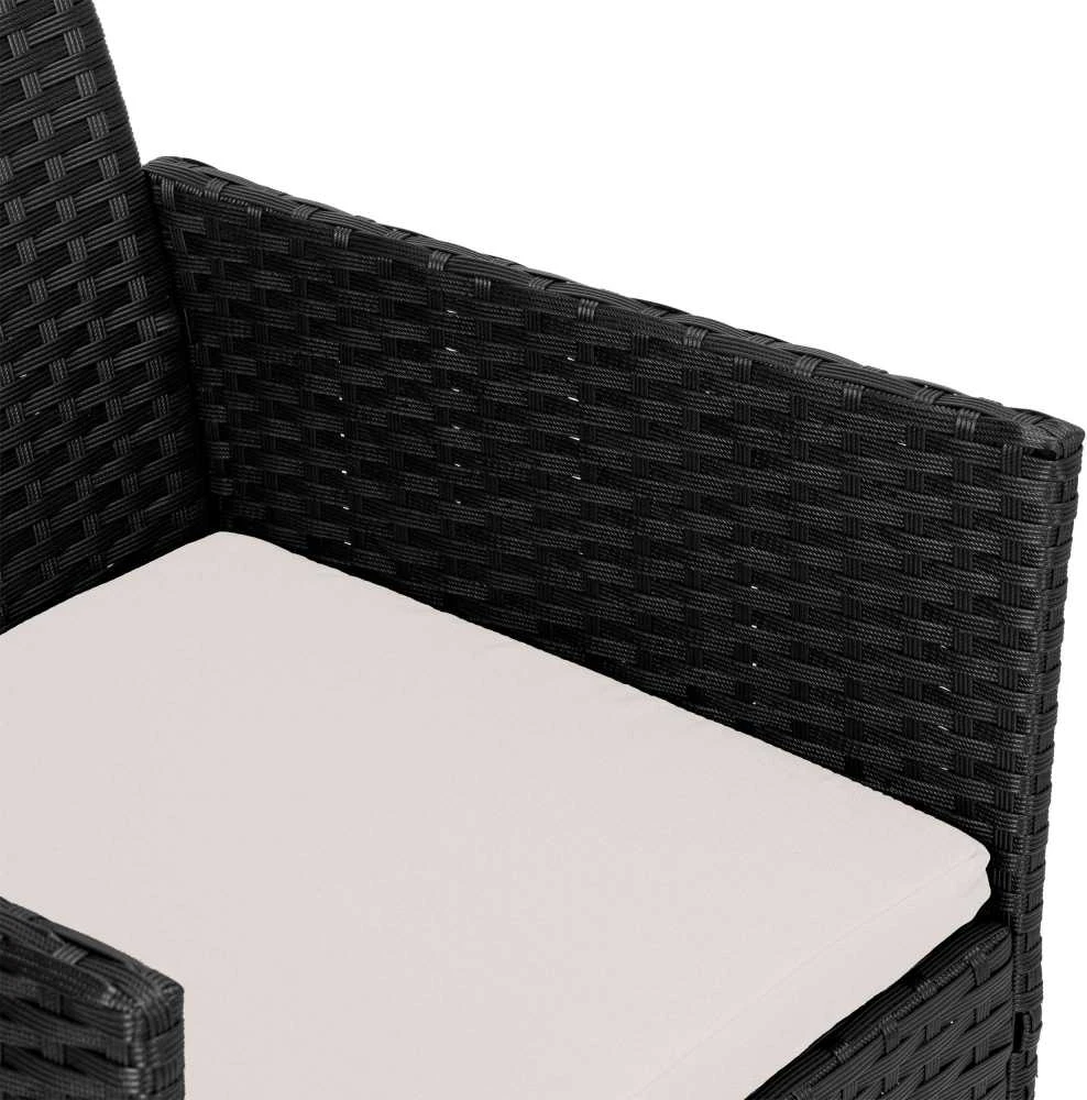 Lauko baldų komplektas Technorattan sodo baldų komplektas 4in1 MAGNOLIA juodos, smėlio spalvos pagalvėlės