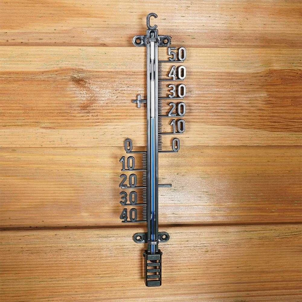 Lauko termometras juodas 25 cm