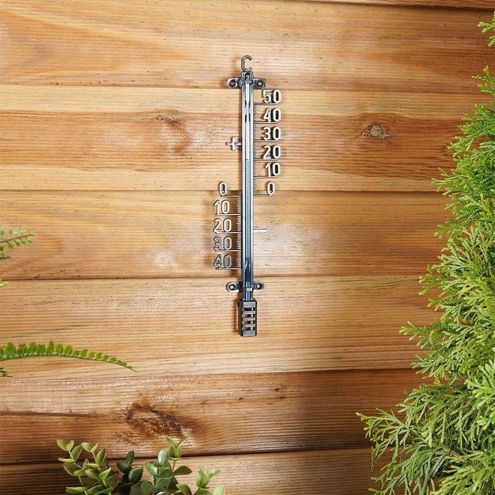 Lauko termometras juodas 25 cm