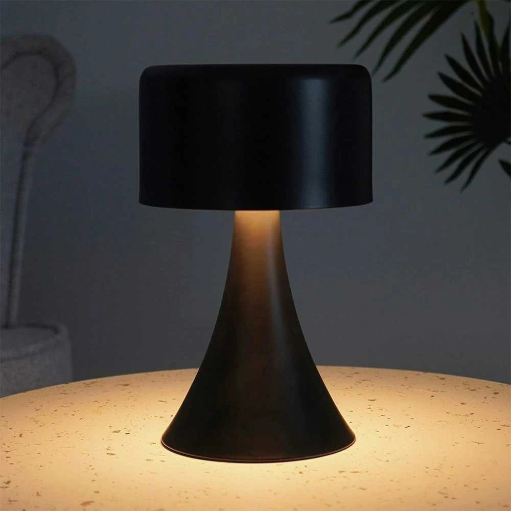 LED metalinė naktinė lempa, juoda, bevielė, 20,5 cm