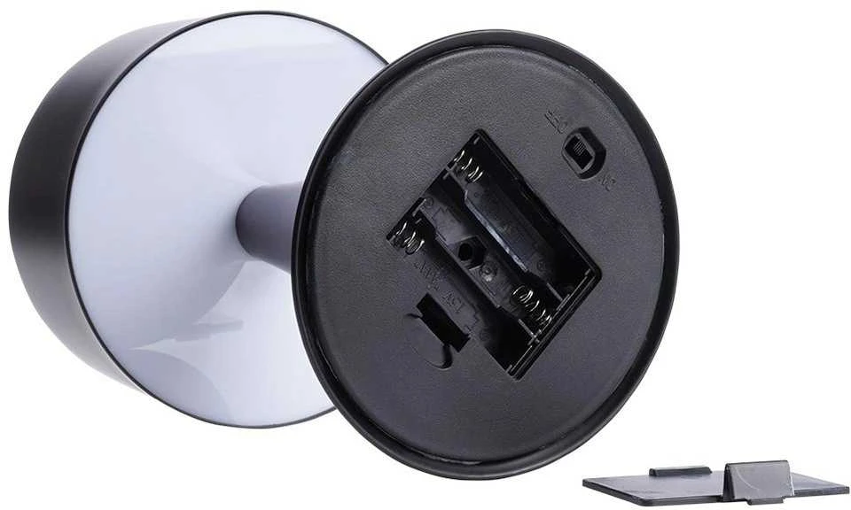 LED metalinė naktinė lempa, juoda, bevielė, 20,5 cm