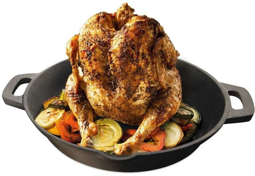 LITINA ketaus keptuvė su vištienos stovu, 28 cm