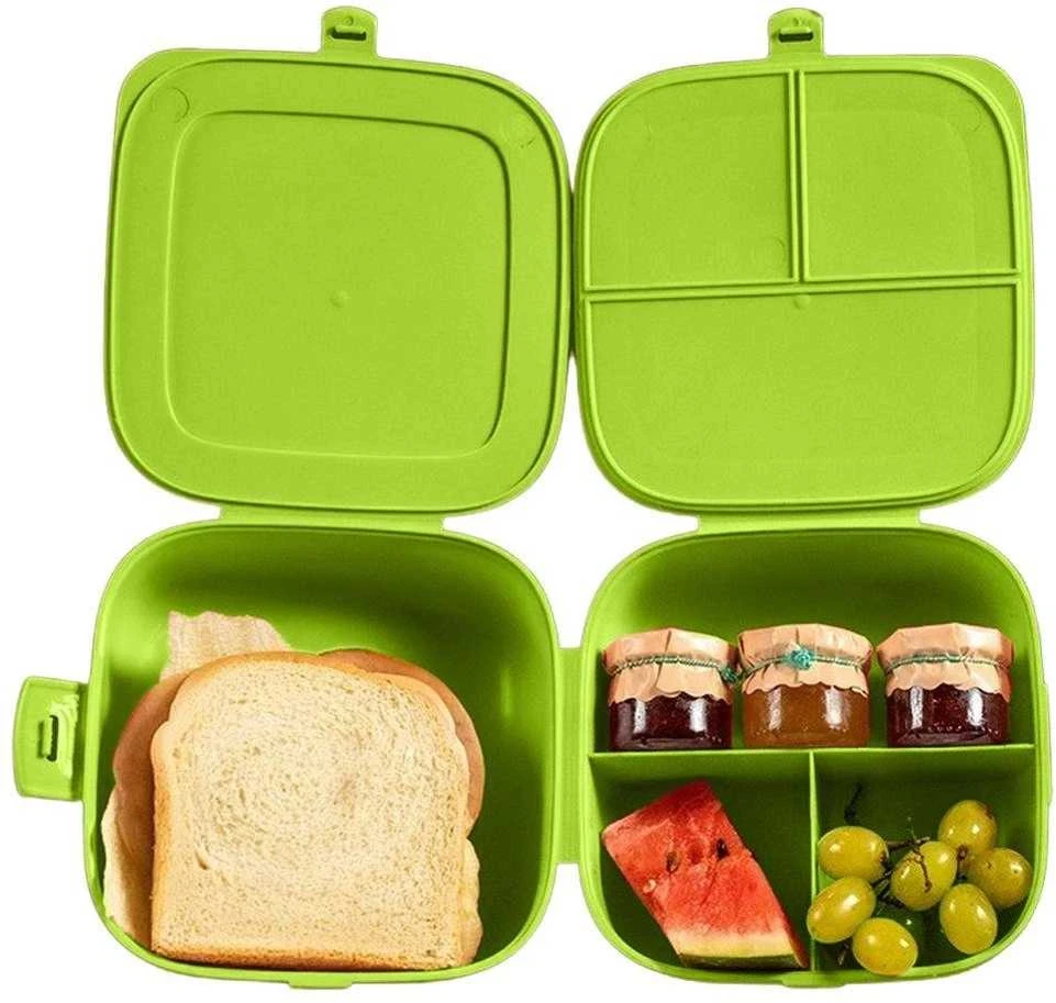 Lunchbox pusryčių konteineris padalintas žalias 2x700 ml