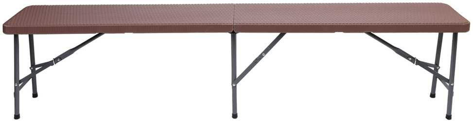 Lauko baldų komplektas Maitinimo komplektas Rotango rudas stalas 180 cm + 2 suolai