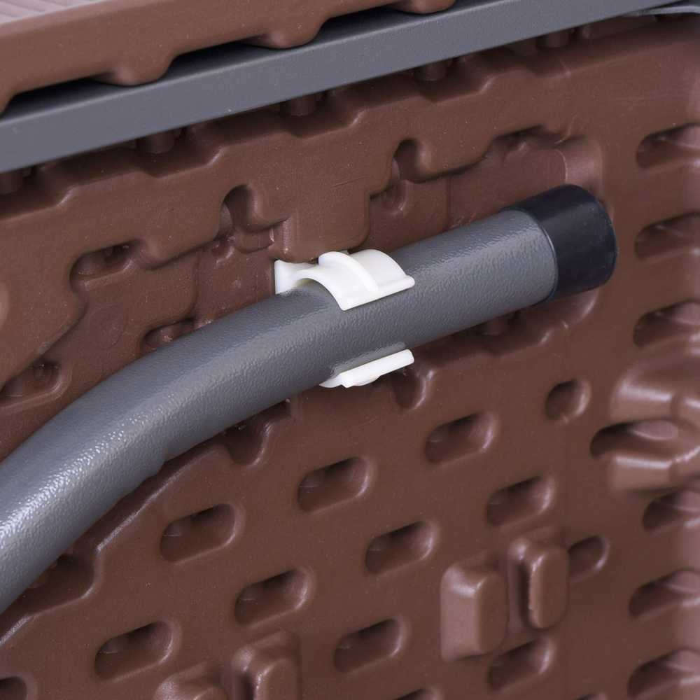 Lauko baldų komplektas Maitinimo komplektas Rotango rudas stalas 180 cm + 2 suolai
