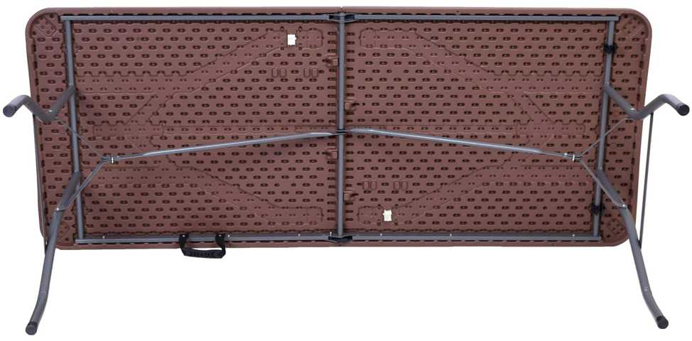 Lauko baldų komplektas Maitinimo komplektas Rotango rudas stalas 180 cm + 2 suolai