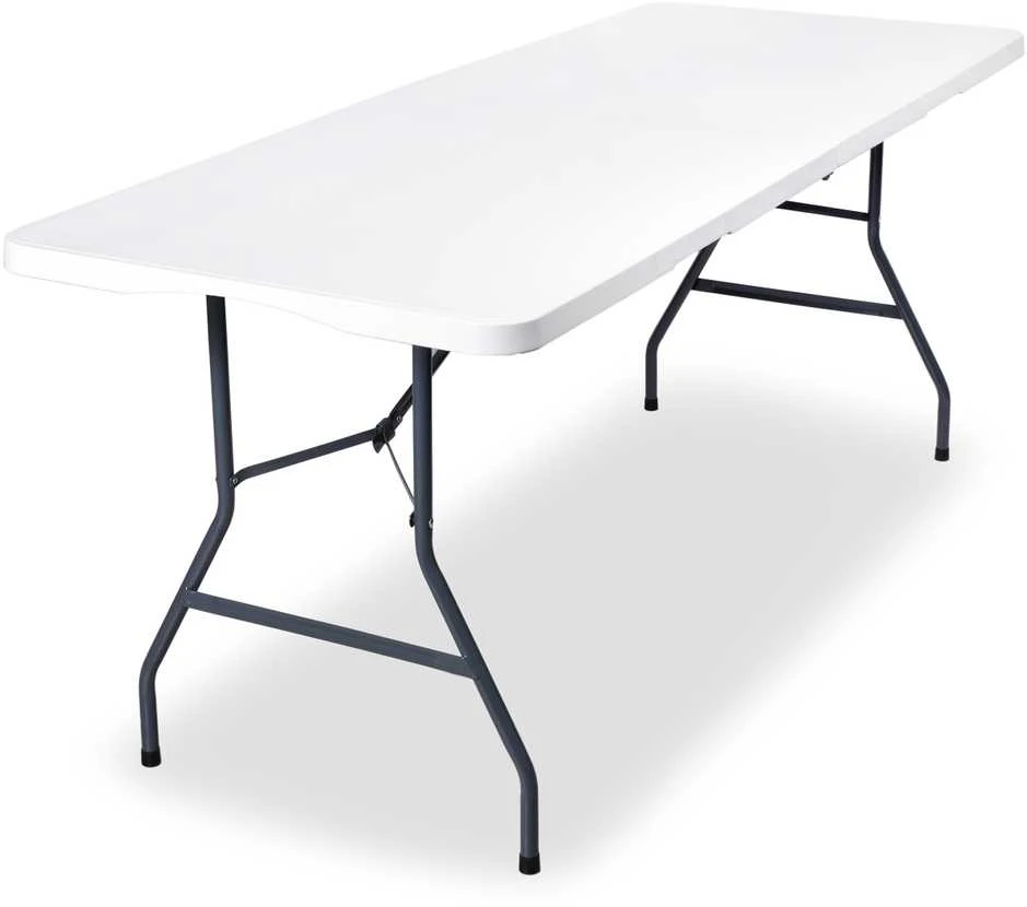 Maitinimo stalas BALI Baltas, sulankstomas į lagaminą, 180 cm, baltas