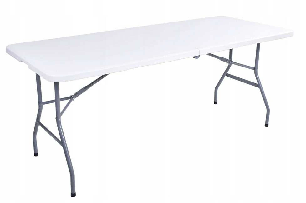 Maitinimo stalas FETA, sulankstomas į lagaminą, 180 cm, baltas