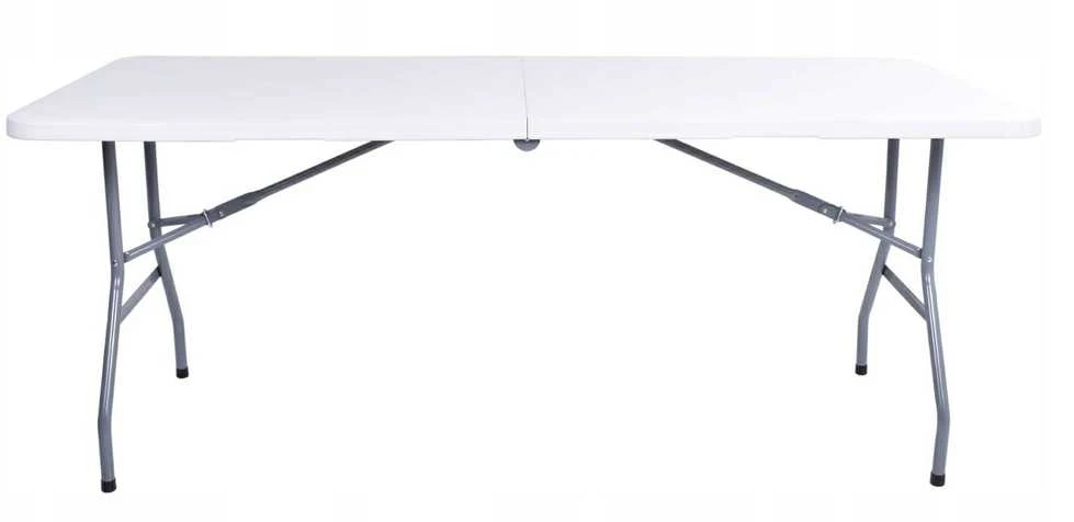 Maitinimo stalas FETA, sulankstomas į lagaminą, 180 cm, baltas