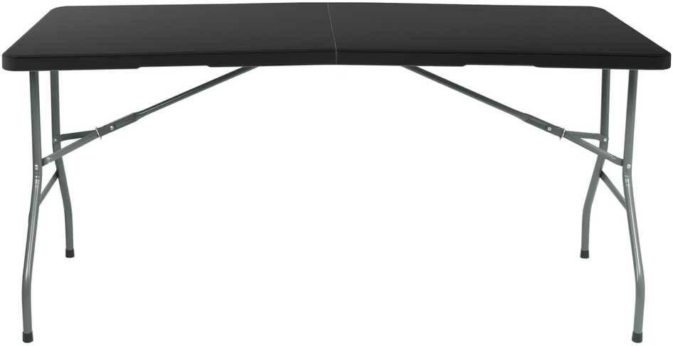 Maitinimo stalas RICO, sulankstomas į lagaminą, 152 cm, juodas