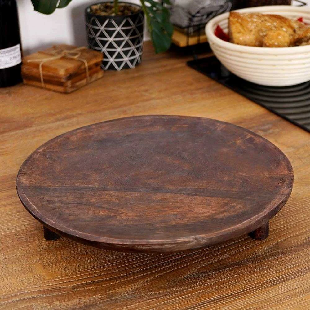 Medinė lenta/servavimo padėklas su kojelėmis, 30 cm