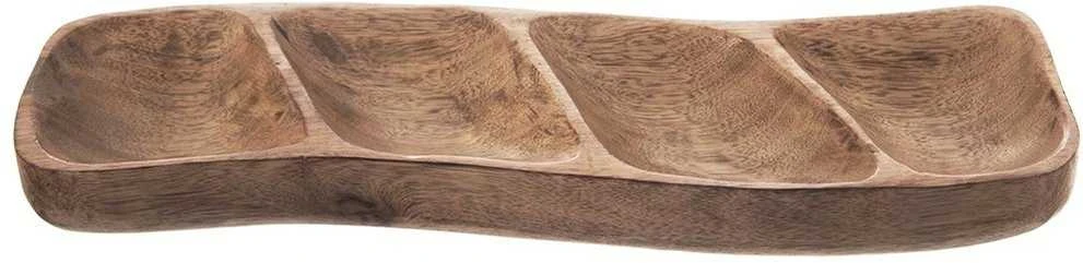Medinė padalinta užkandžių lėkštė MANGO 35x11 cm