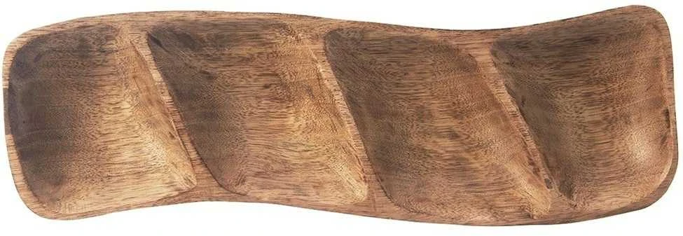 Medinė padalinta užkandžių lėkštė MANGO 35x11 cm