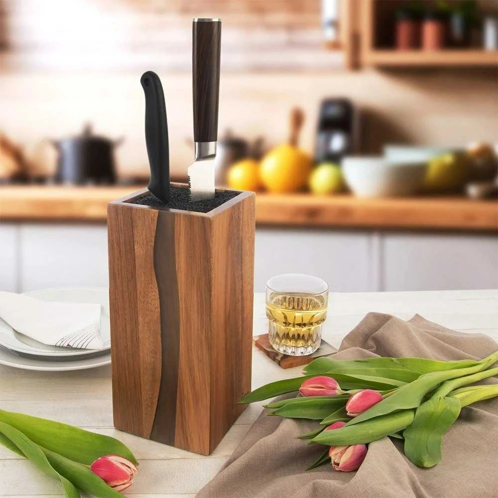 Medinis dekoratyvinis peilių stovas ORION 11 x 23 x 23,5 cm