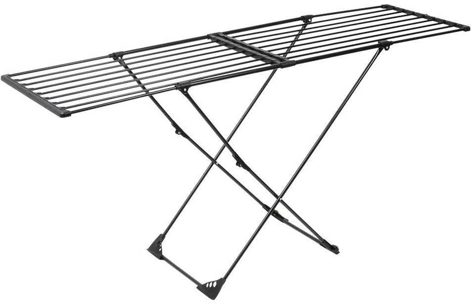 Metalinė drabužių džiovykla, juoda, prailginama XXL, 110-189 cm