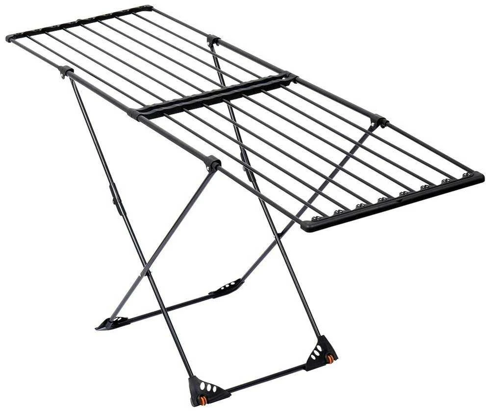 Metalinė drabužių džiovykla, juoda, prailginama XXL, 110-189 cm