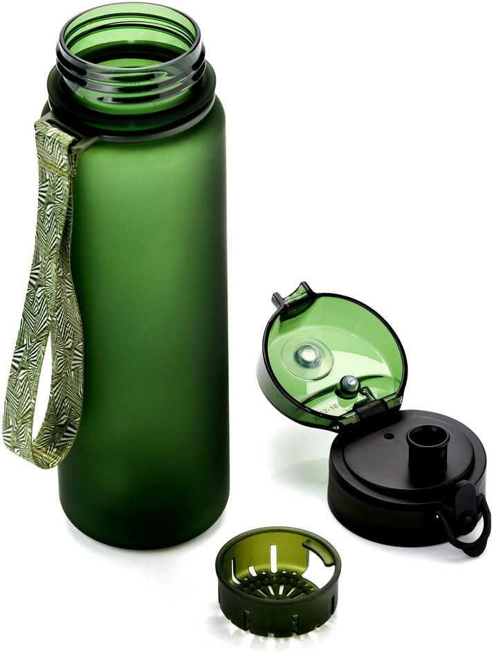 Gertuvė „Meteor“ 500 ml sportinis butelis, tamsiai žalias