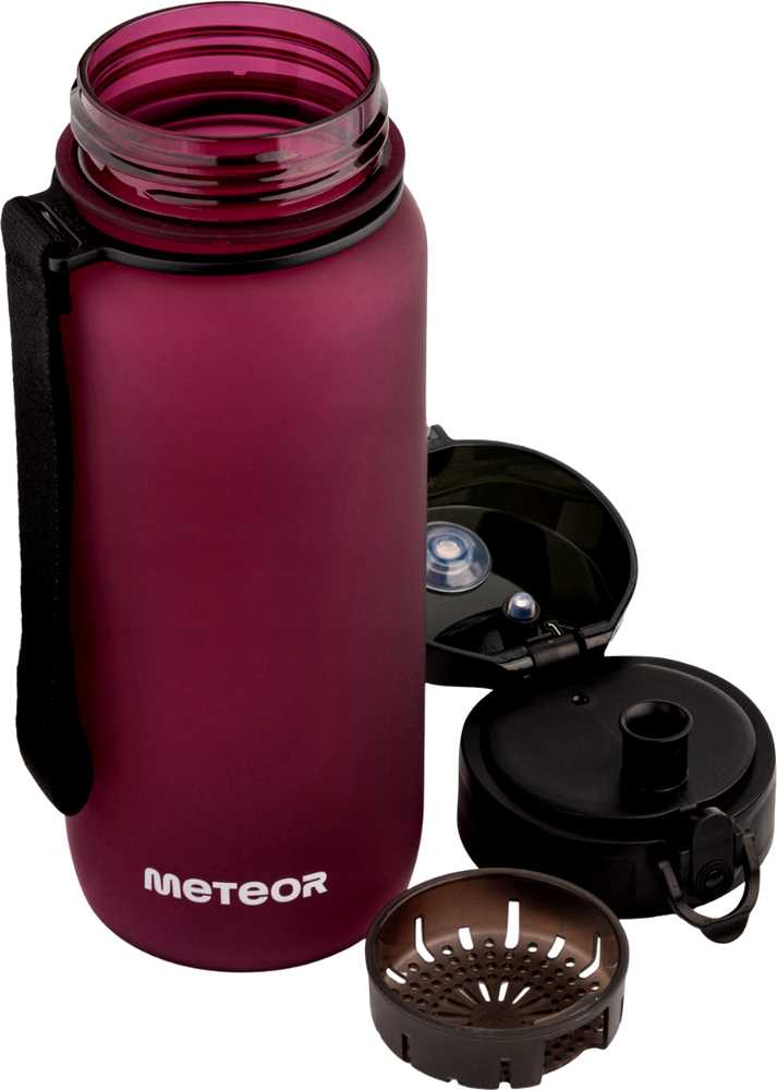 Gertuvė „Meteor“ 650 ml bordo spalvos sportinis butelis