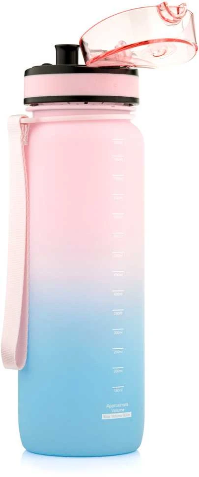 Gertuvė „Meteor“ 800 ml rožinės/mėlynos spalvos sportinis butelis