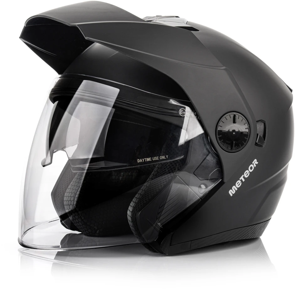 „Meteor Hekato L“ motociklo šalmas, 59–60 cm, juodas
