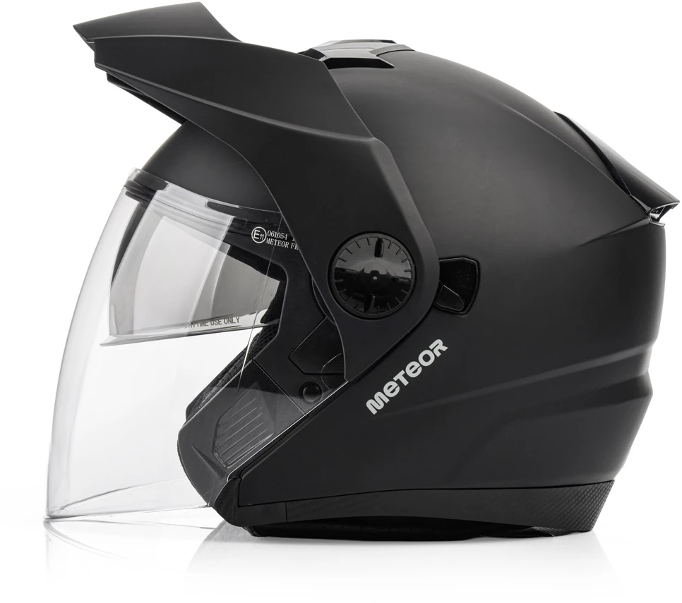 „Meteor Hekato M“ motociklo šalmas, 57–58 cm, juodas