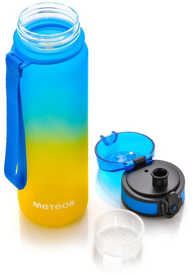 Gertuvė „Meteor“ sportinis butelis, 500 ml, mėlynas/geltonas