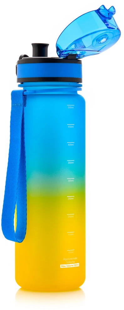 Gertuvė „Meteor“ sportinis butelis, 500 ml, mėlynas/geltonas