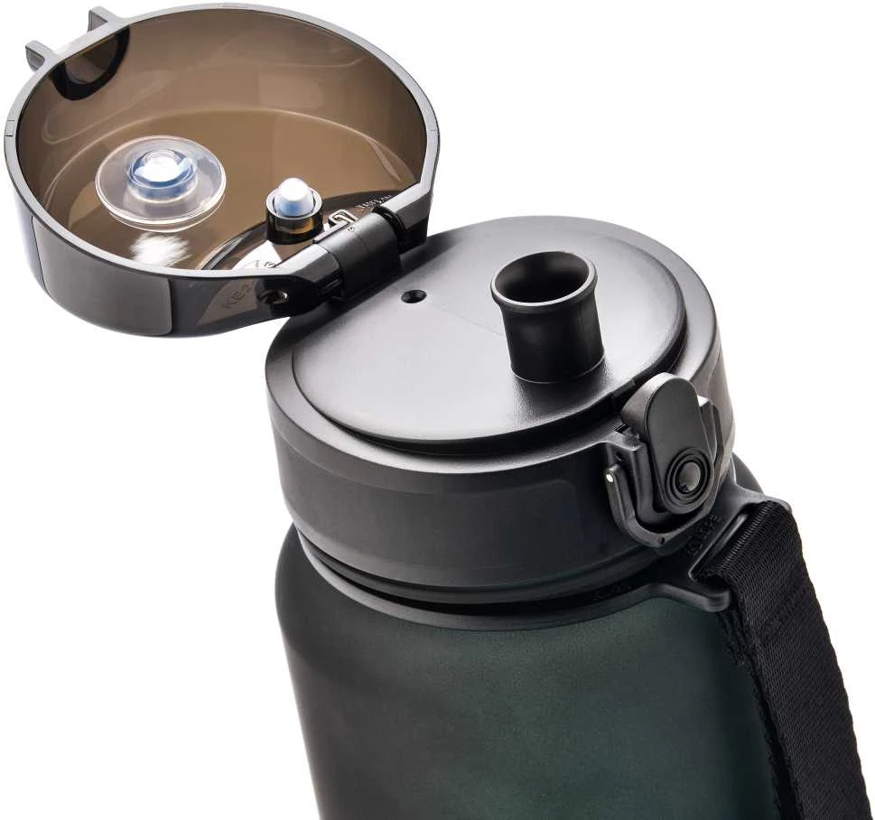 Gertuvė Meteor sportinis buteliukas 1000 ml juodas/žalias