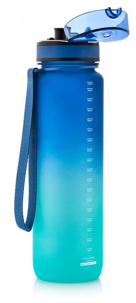 Gertuvė Meteor sportinis buteliukas 1000 ml mėlynos/turkio spalvos