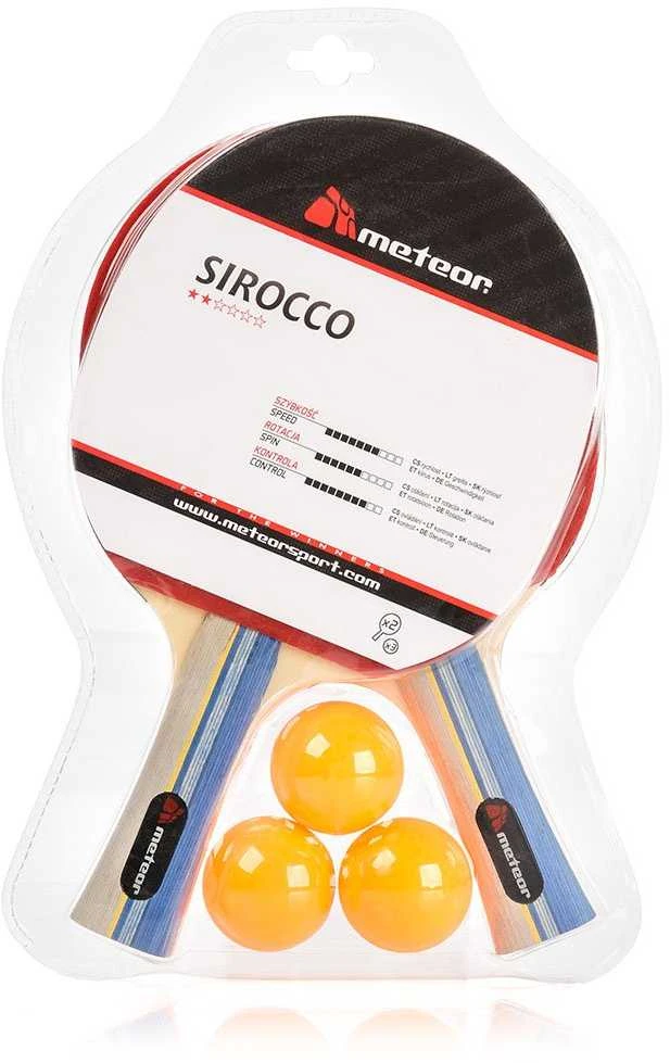 METEOR STALO TENISO RINKINYS 2 SIROCCO RAKETES** + 3 KAMULIAI
