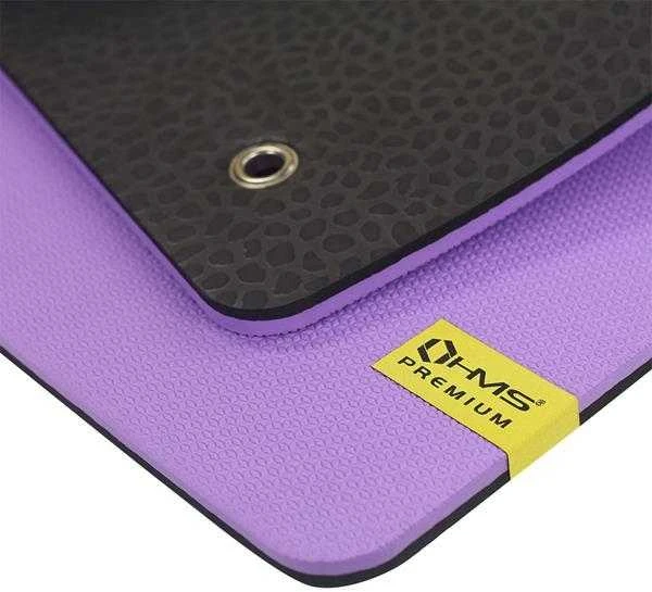MFK01 VIOLETAS- Juodas CLUB treniruoklių kilimėlis su skylutėmis HMS PREMIUM