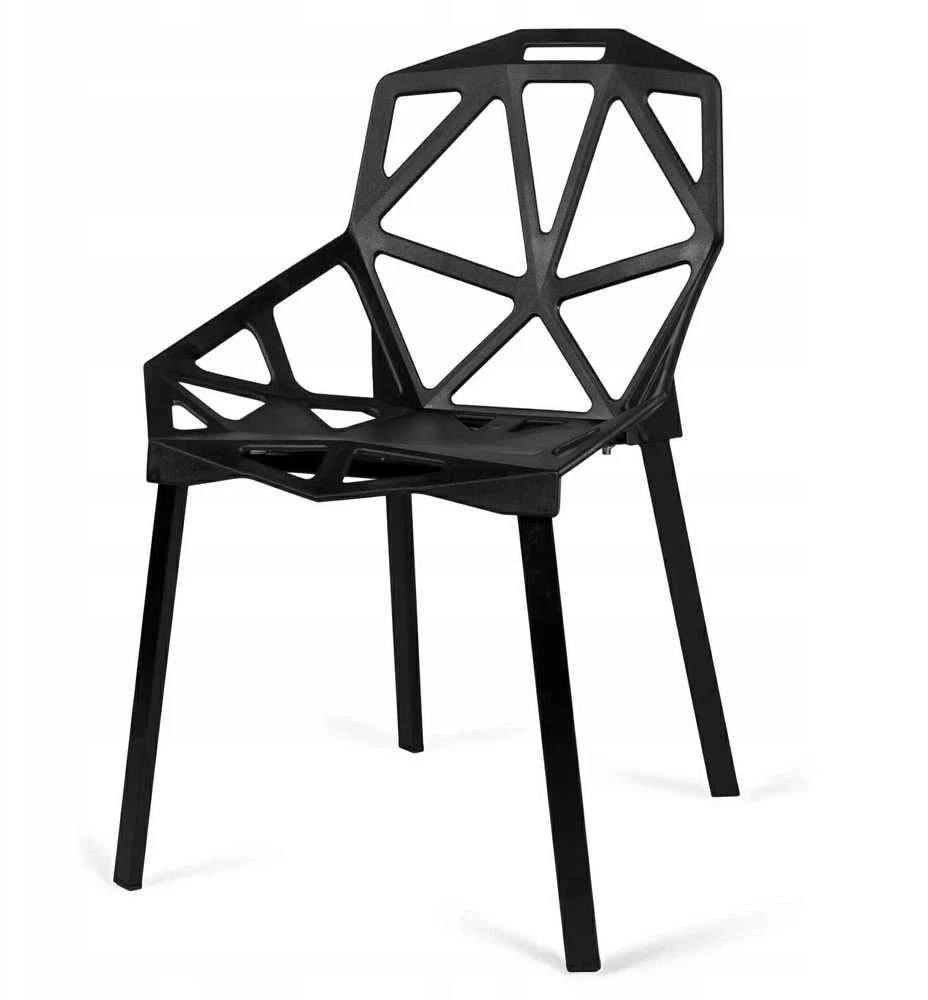 Moderni ažūrinė kėdė VECTOR juoda