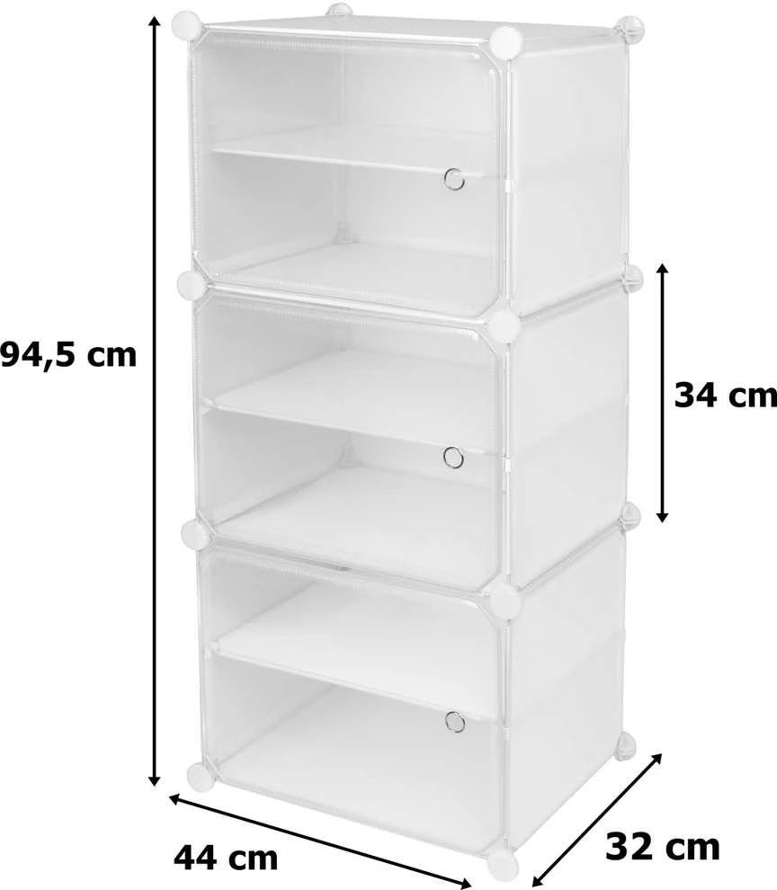 Modulinė drabužių spinta batų spintelė Pola, balta
