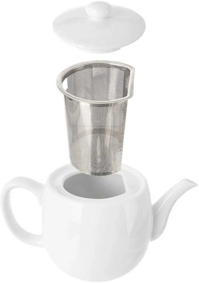 MONA balto porcelianinio arbatos puodelis su arbatos infuziniu, 700 ml