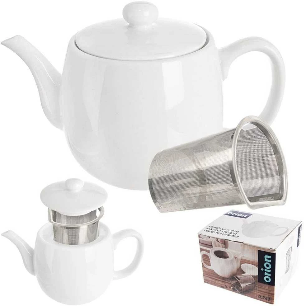 MONA balto porcelianinio arbatos puodelis su arbatos infuziniu, 700 ml