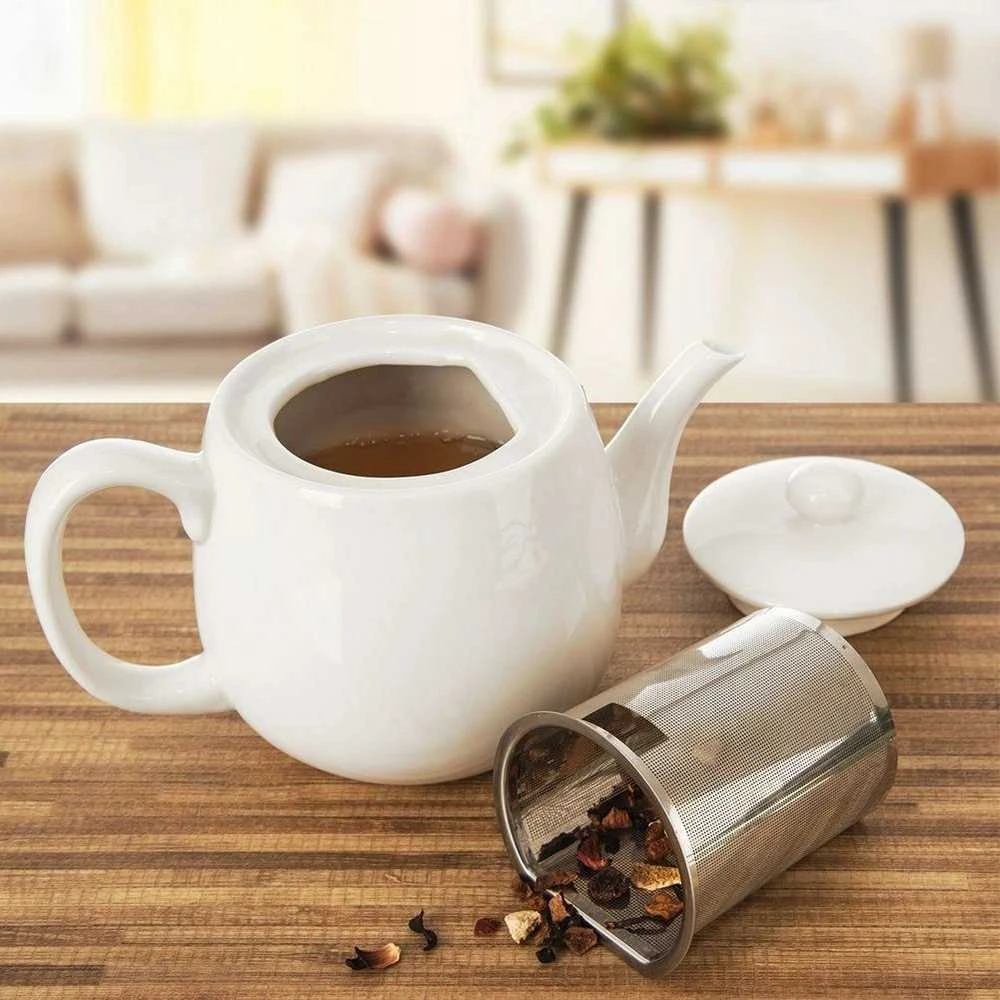 MONA balto porcelianinio arbatos puodelis su arbatos infuziniu, 700 ml