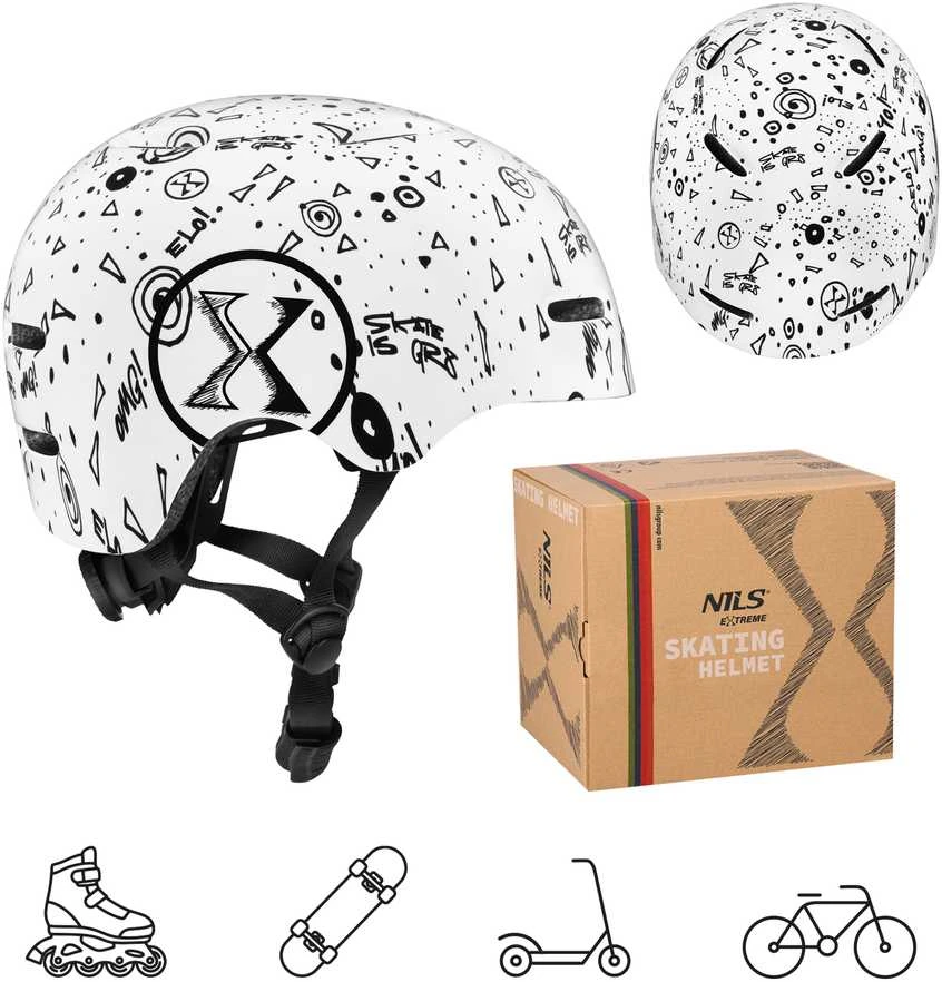 MT311 Baltas ŠALMAS L (58-61CM) NILS EXTREME