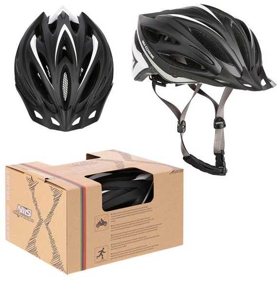 MTW202 Juodas Baltas DYDIS. S (48-53cm) NILS EXTREME šalmas