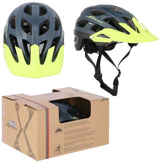 MTW208 NAVY MĖLYNA-ŽALIA DYDIS. L (55-61cm) NILS EXTREME šalmas