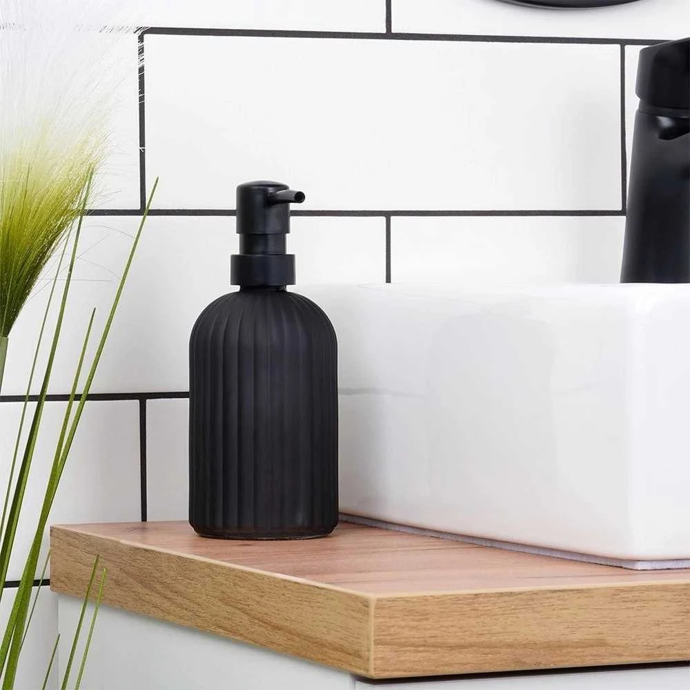 Muilo dozatoriaus stiklas juodas 400 ml