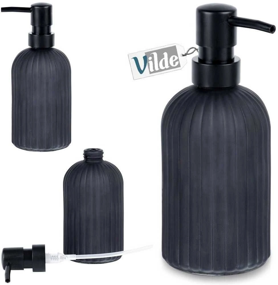 Muilo dozatoriaus stiklas juodas 400 ml