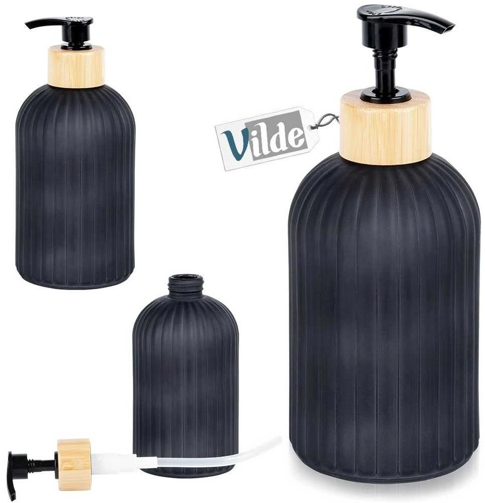 Muilo dozatoriaus stiklas juodas 400 ml