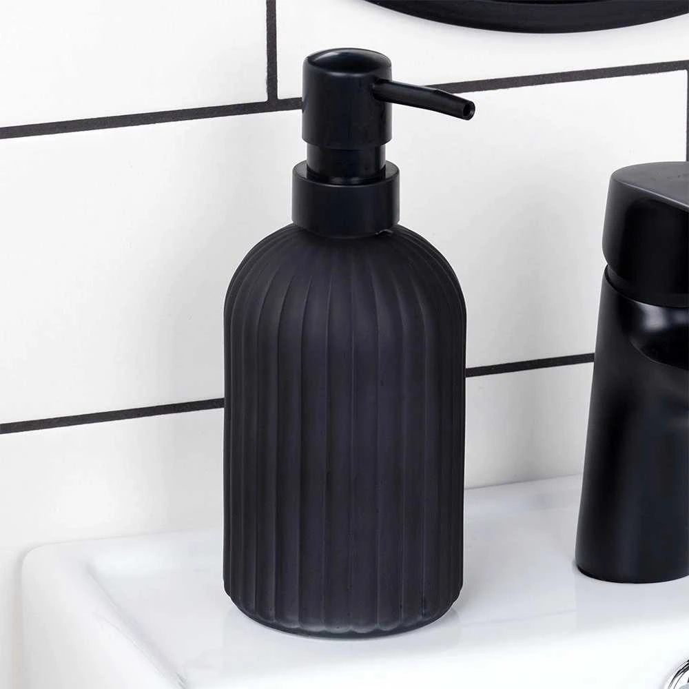 Muilo dozatoriaus stiklas juodas 400 ml